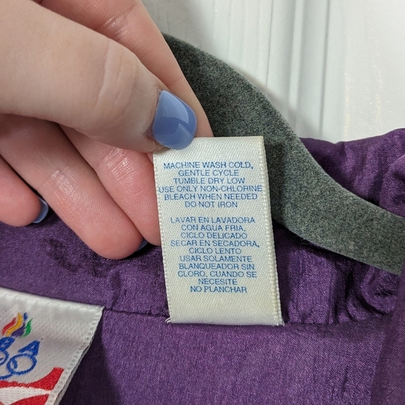 Vintage‎ 80s U.S.A. Olympic Zip-Up Track Jacket Purple Windbreaker Size Large - Picture 10 of 10